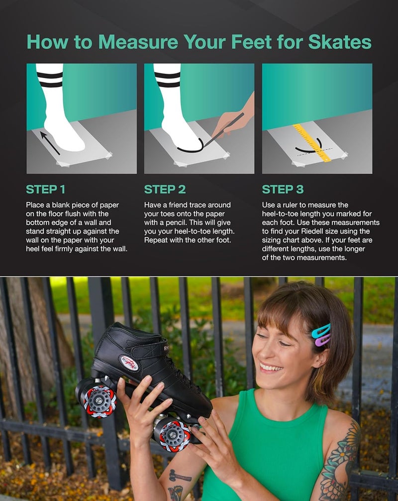 Riedell R3 Quad Roller Skates for Indoor and Outdoor Use - Black - Image 4